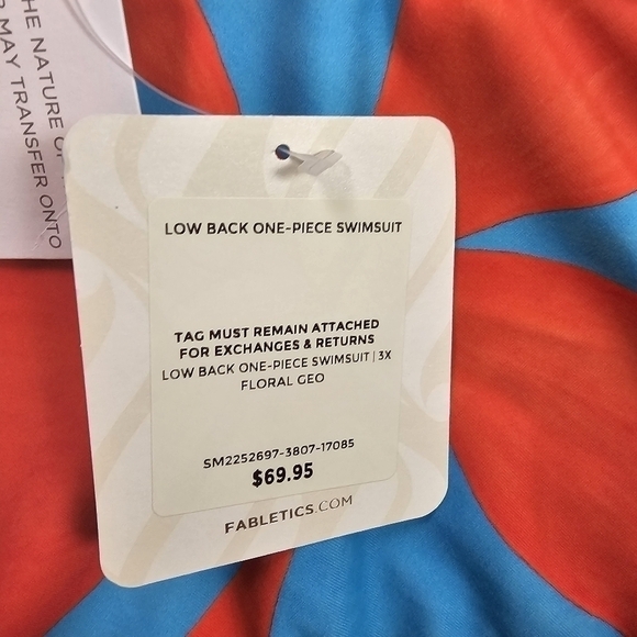 Fabletics Low Back One Piece Floral Geo Swimsuit in 3X NWT - Picture 6 of 9